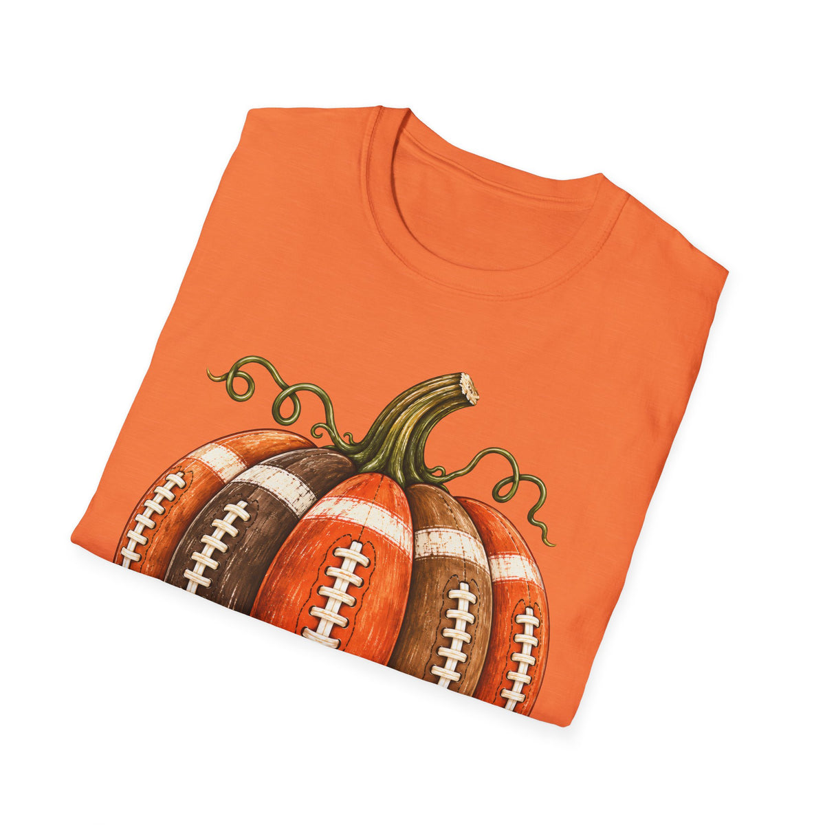Fall Football Pumpkin – Vintage Autumn Graphic T-Shirt