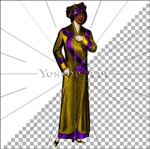 Image of Woman 1 (BRN) Coat 1 (Gold) [C. 1920]