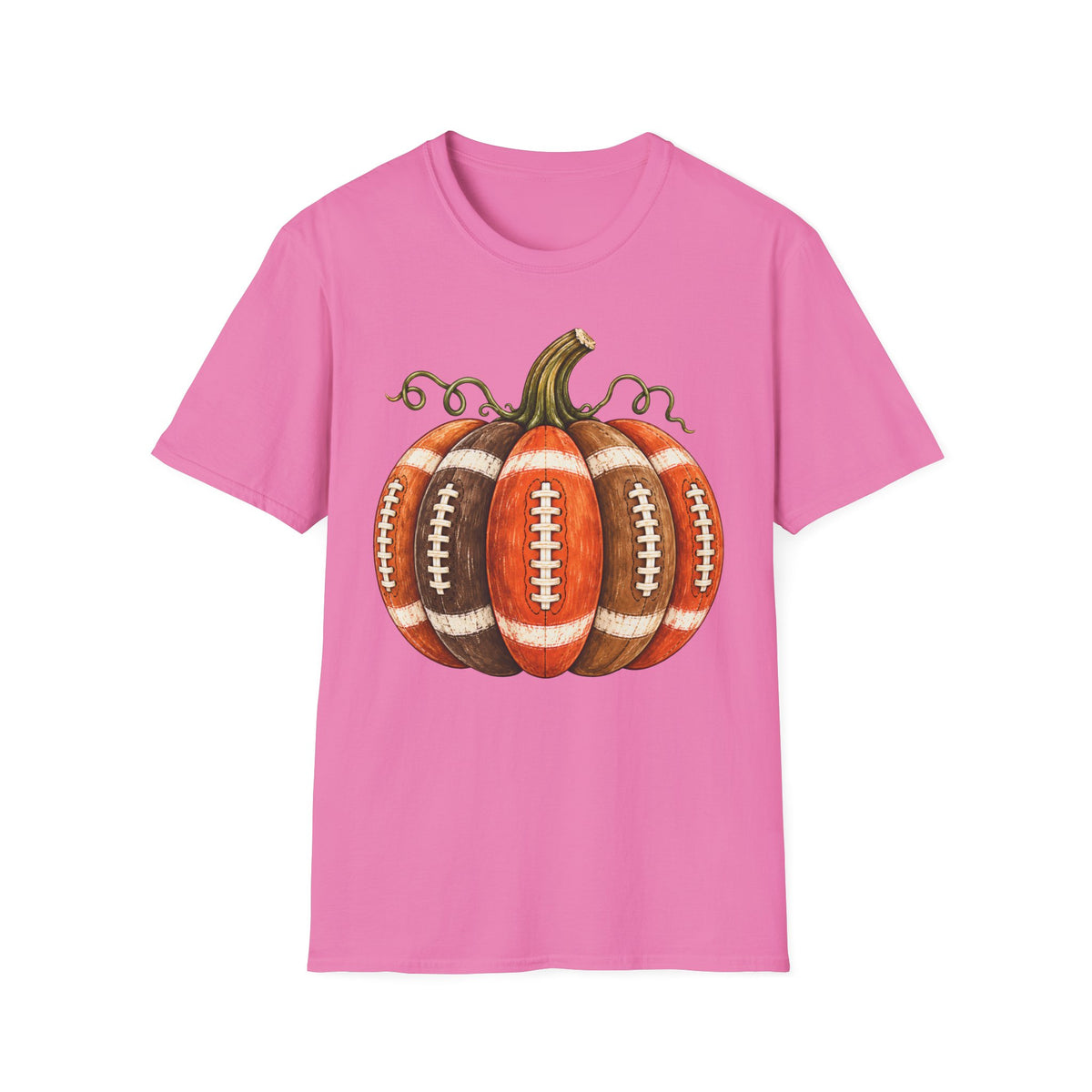Fall Football Pumpkin – Vintage Autumn Graphic T-Shirt