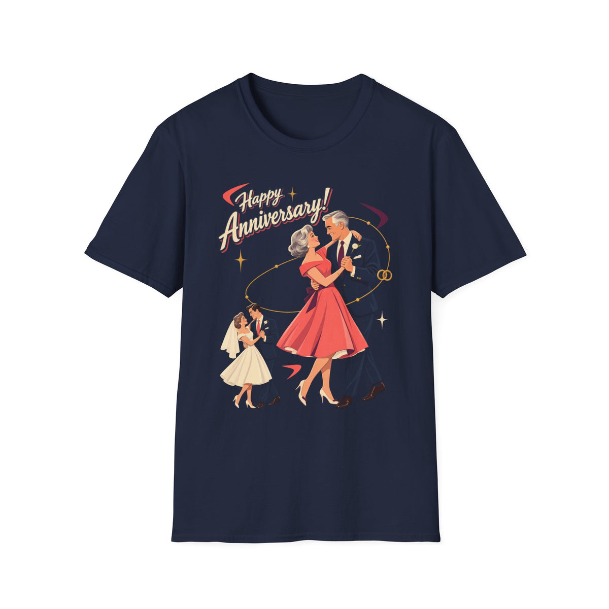 Happy Anniversary T-Shirt — Vintage Couple Dancing Retro Romance Graphic Tee