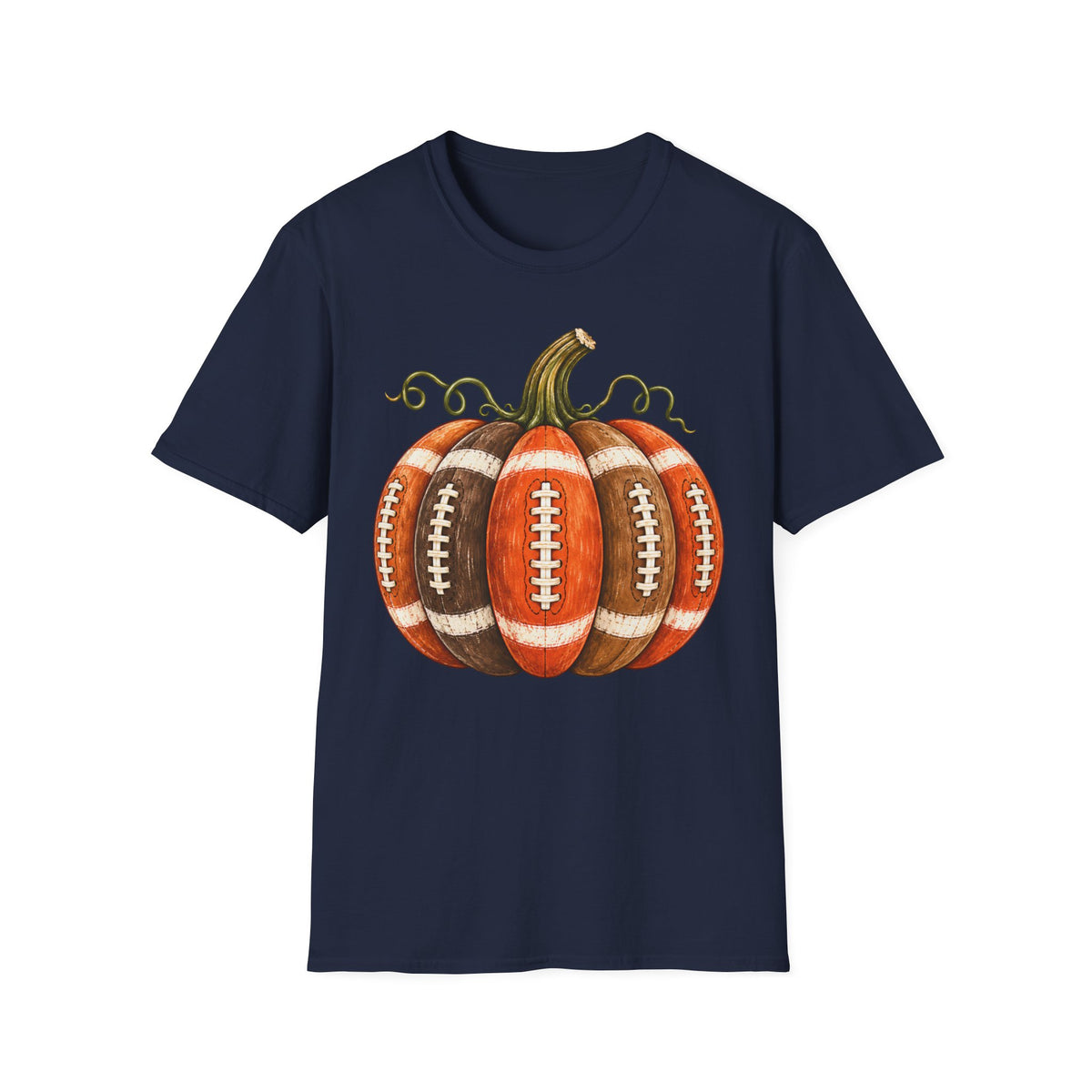 Fall Football Pumpkin – Vintage Autumn Graphic T-Shirt
