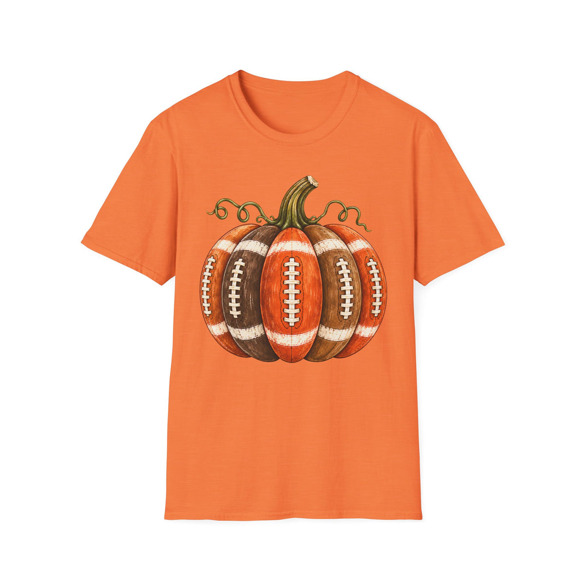 Fall Football Pumpkin – Vintage Autumn Graphic T-Shirt