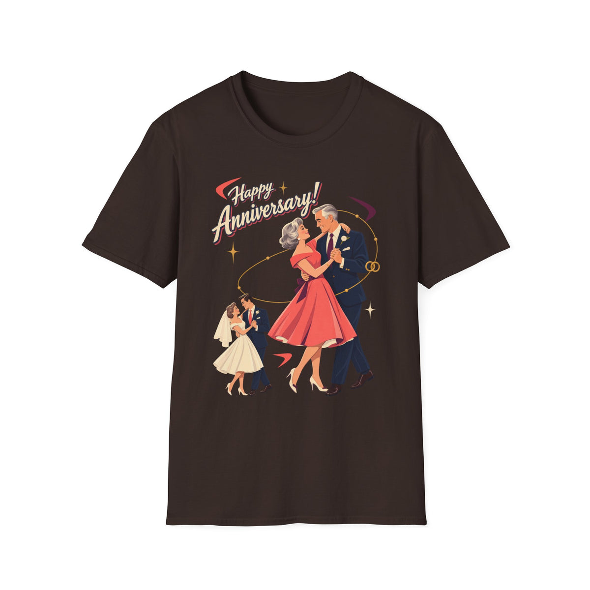 Happy Anniversary T-Shirt — Vintage Couple Dancing Retro Romance Graphic Tee