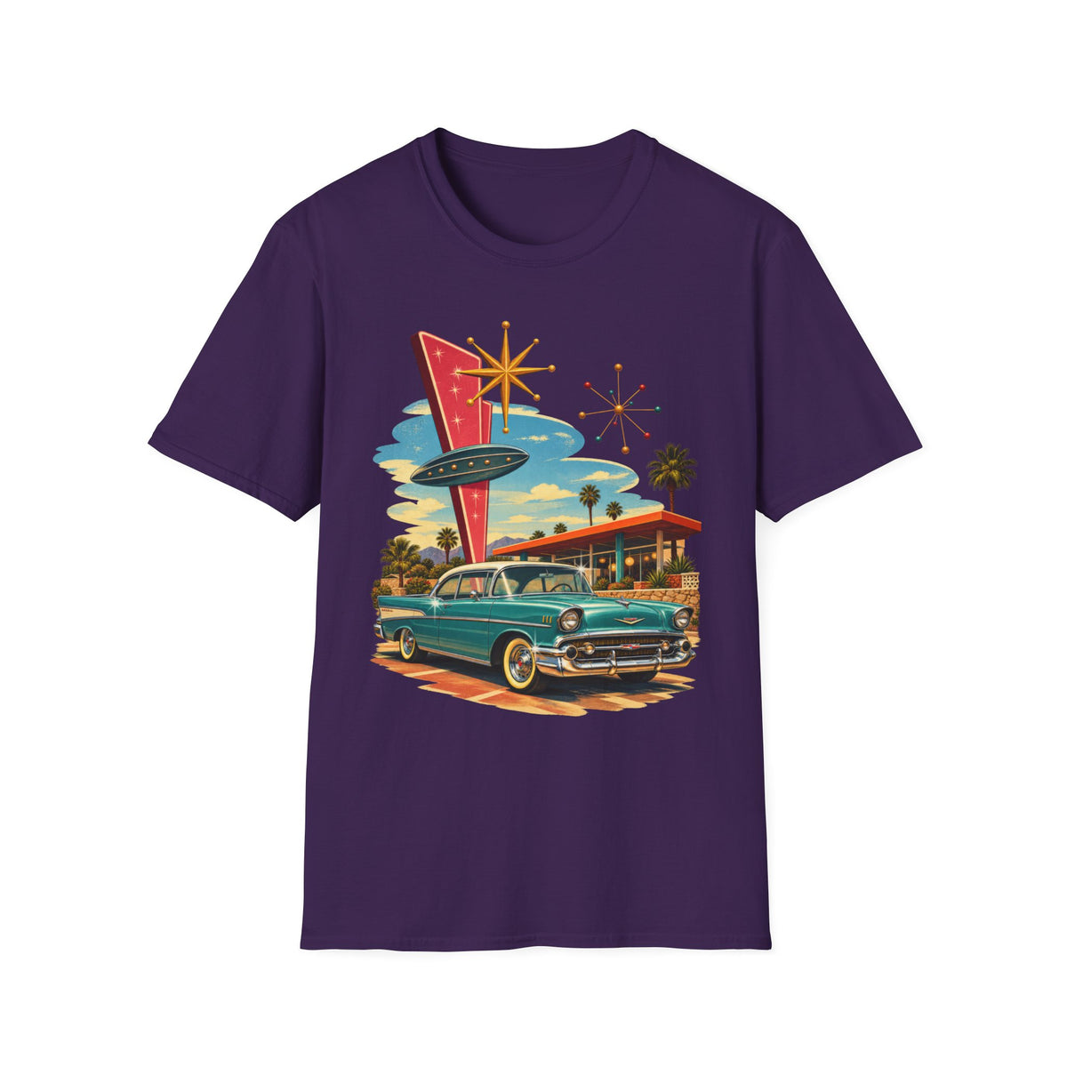 1950s Atomic Age Cruiser T-Shirt — Retro Googie Roadside Graphic Tee