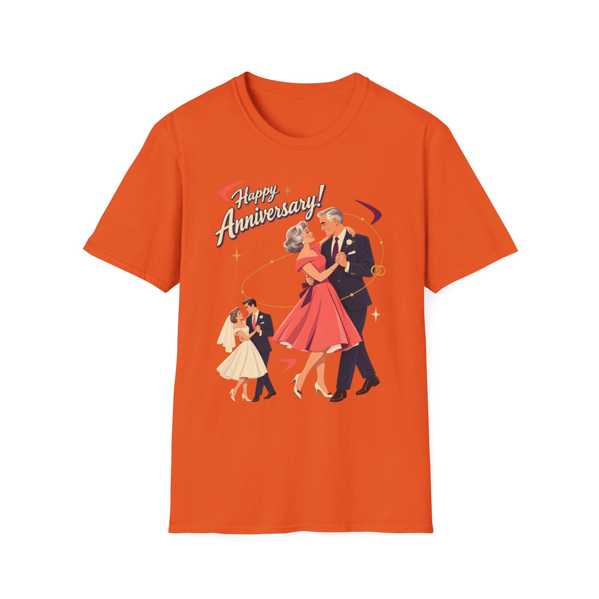 Happy Anniversary T-Shirt — Vintage Couple Dancing Retro Romance Graphic Tee