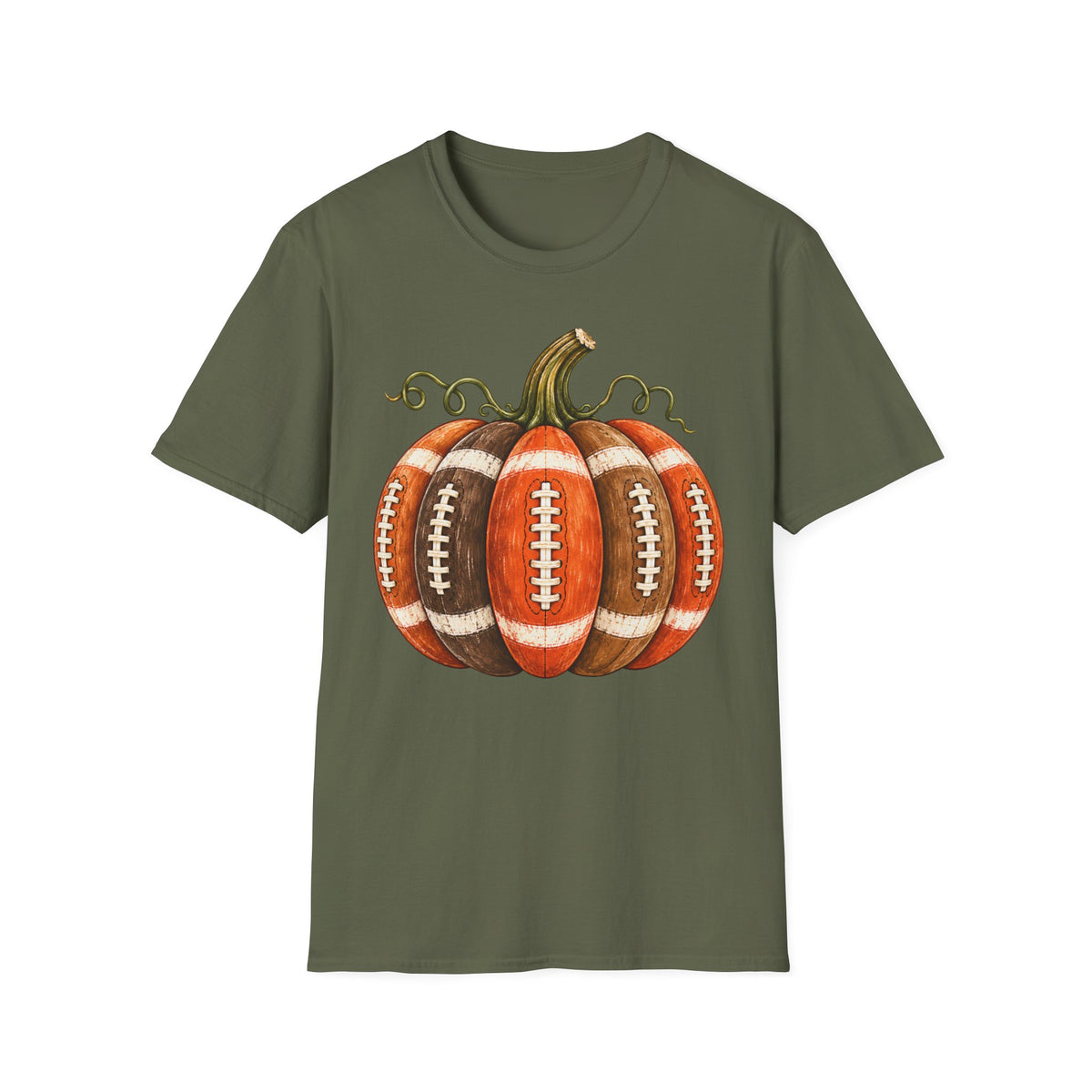 Fall Football Pumpkin – Vintage Autumn Graphic T-Shirt
