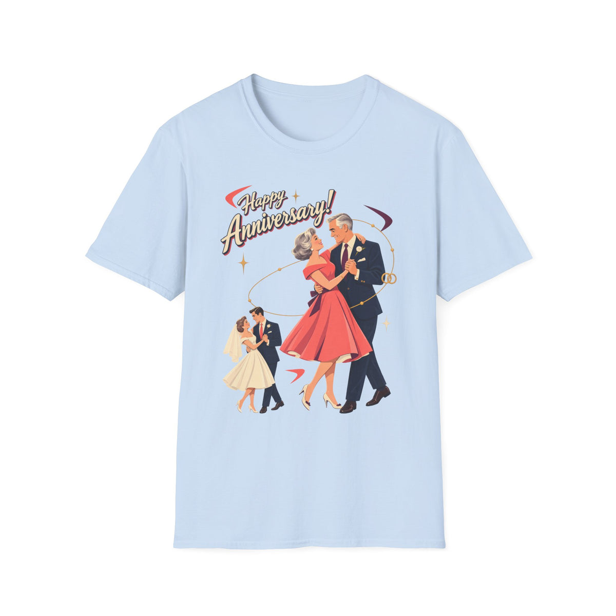 Happy Anniversary T-Shirt — Vintage Couple Dancing Retro Romance Graphic Tee