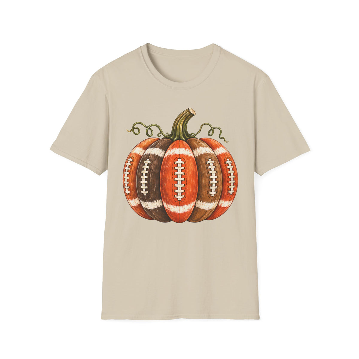 Fall Football Pumpkin – Vintage Autumn Graphic T-Shirt