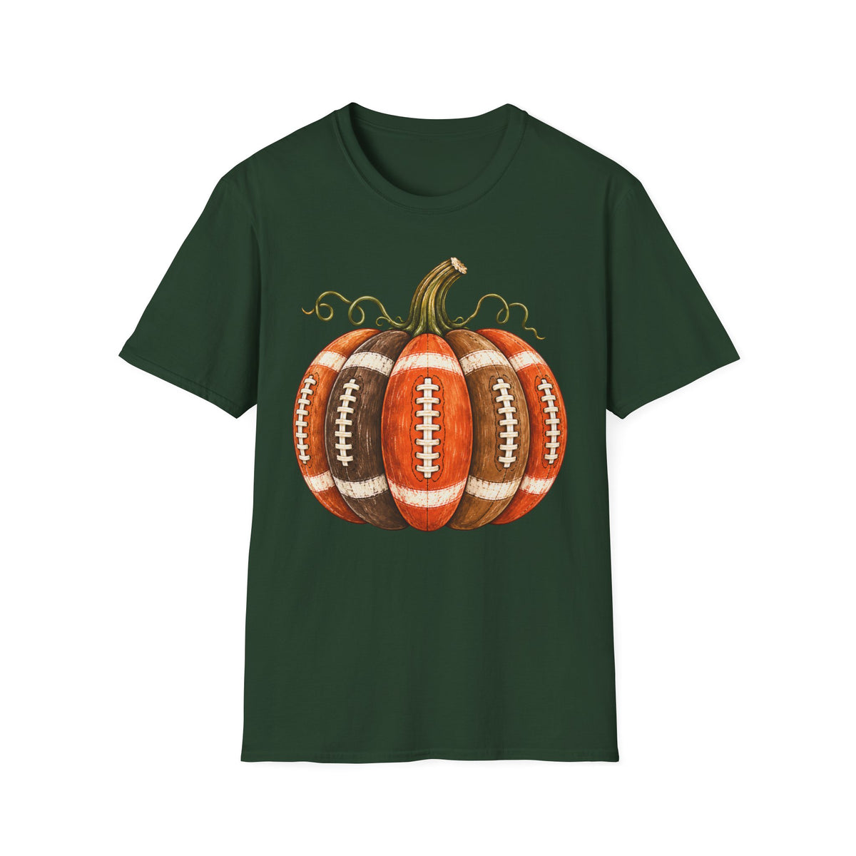 Fall Football Pumpkin – Vintage Autumn Graphic T-Shirt