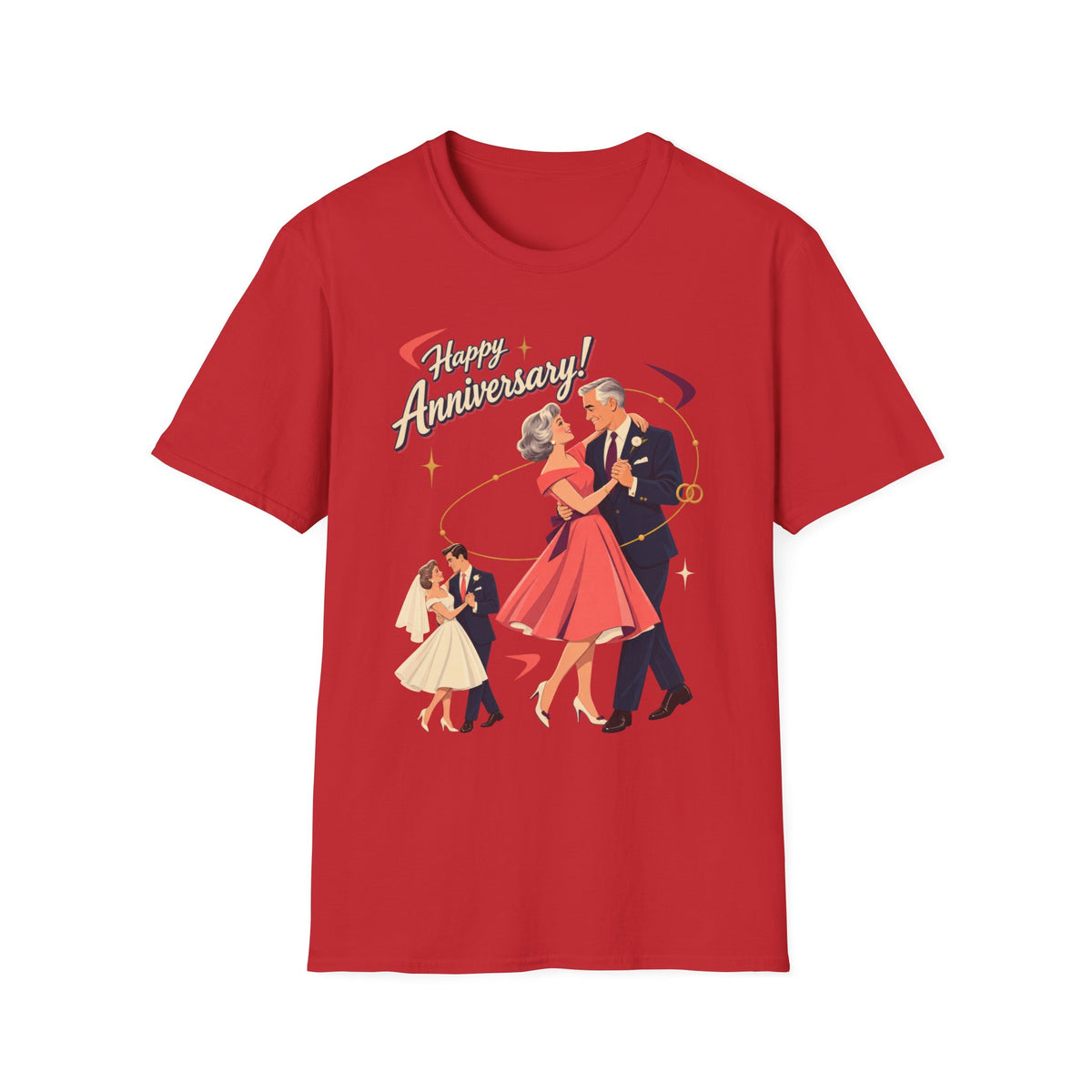 Happy Anniversary T-Shirt — Vintage Couple Dancing Retro Romance Graphic Tee