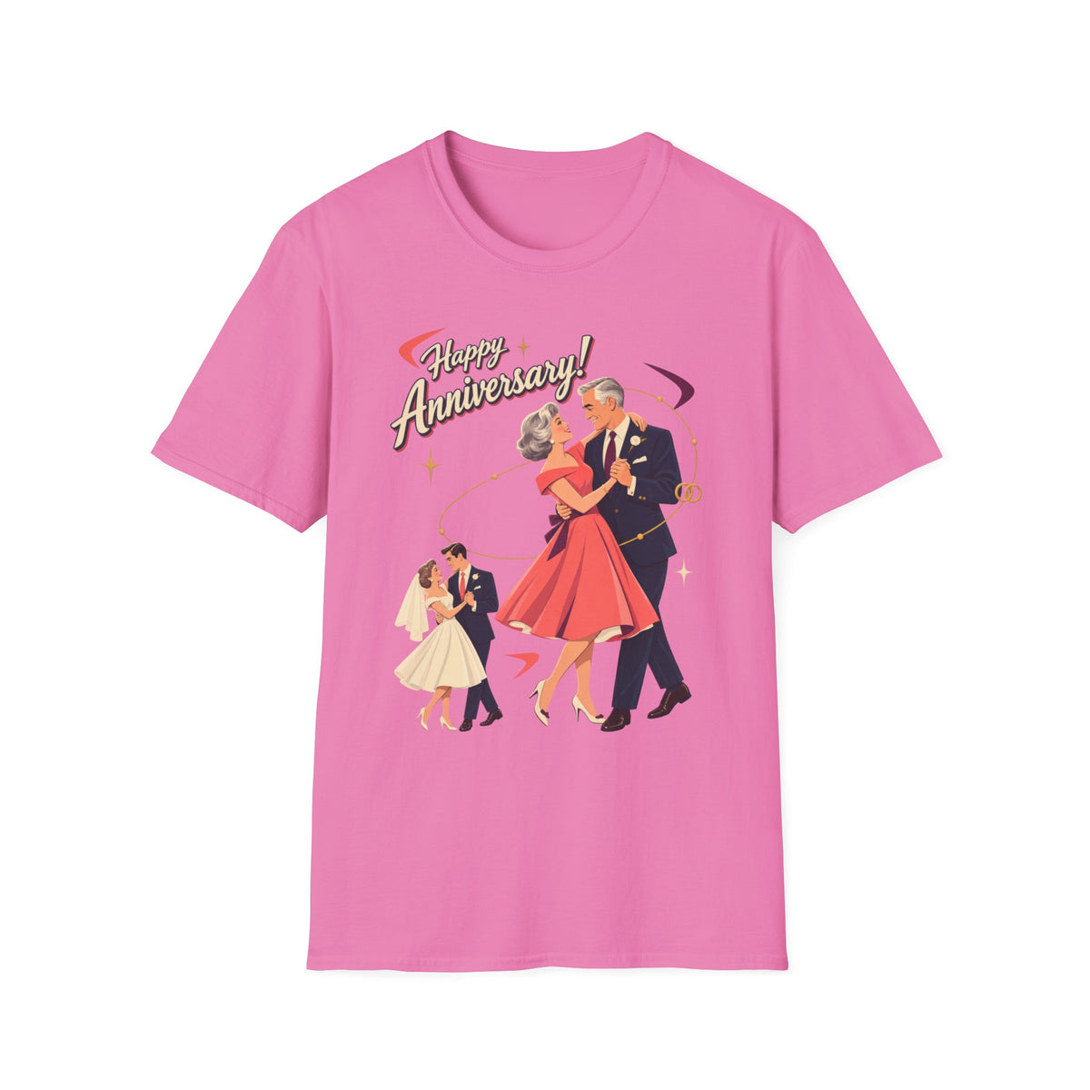 Happy Anniversary T-Shirt — Vintage Couple Dancing Retro Romance Graphic Tee
