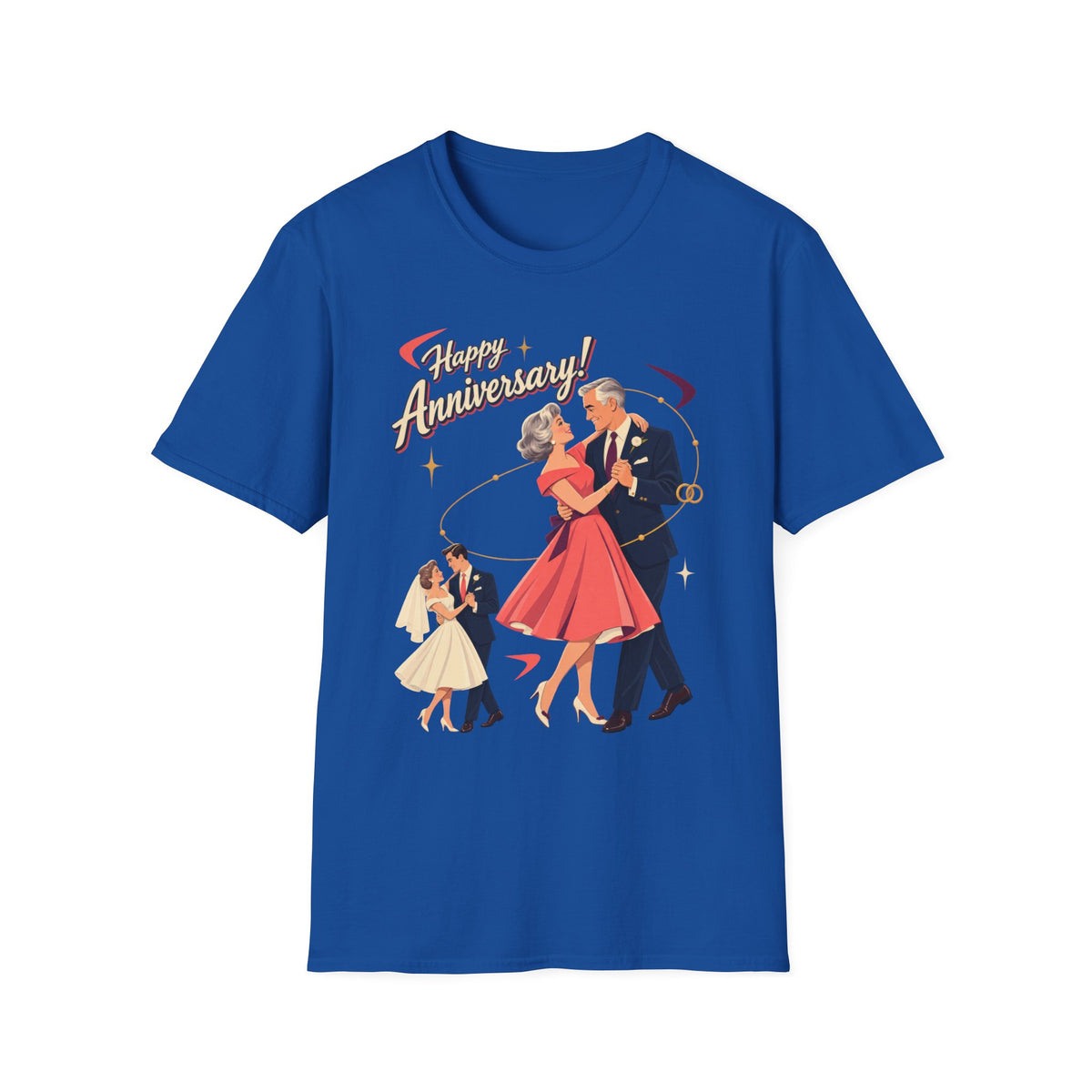 Happy Anniversary T-Shirt — Vintage Couple Dancing Retro Romance Graphic Tee