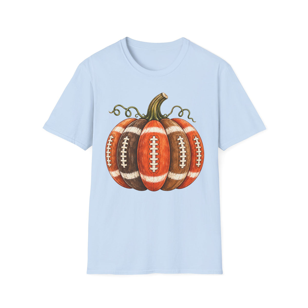 Fall Football Pumpkin – Vintage Autumn Graphic T-Shirt