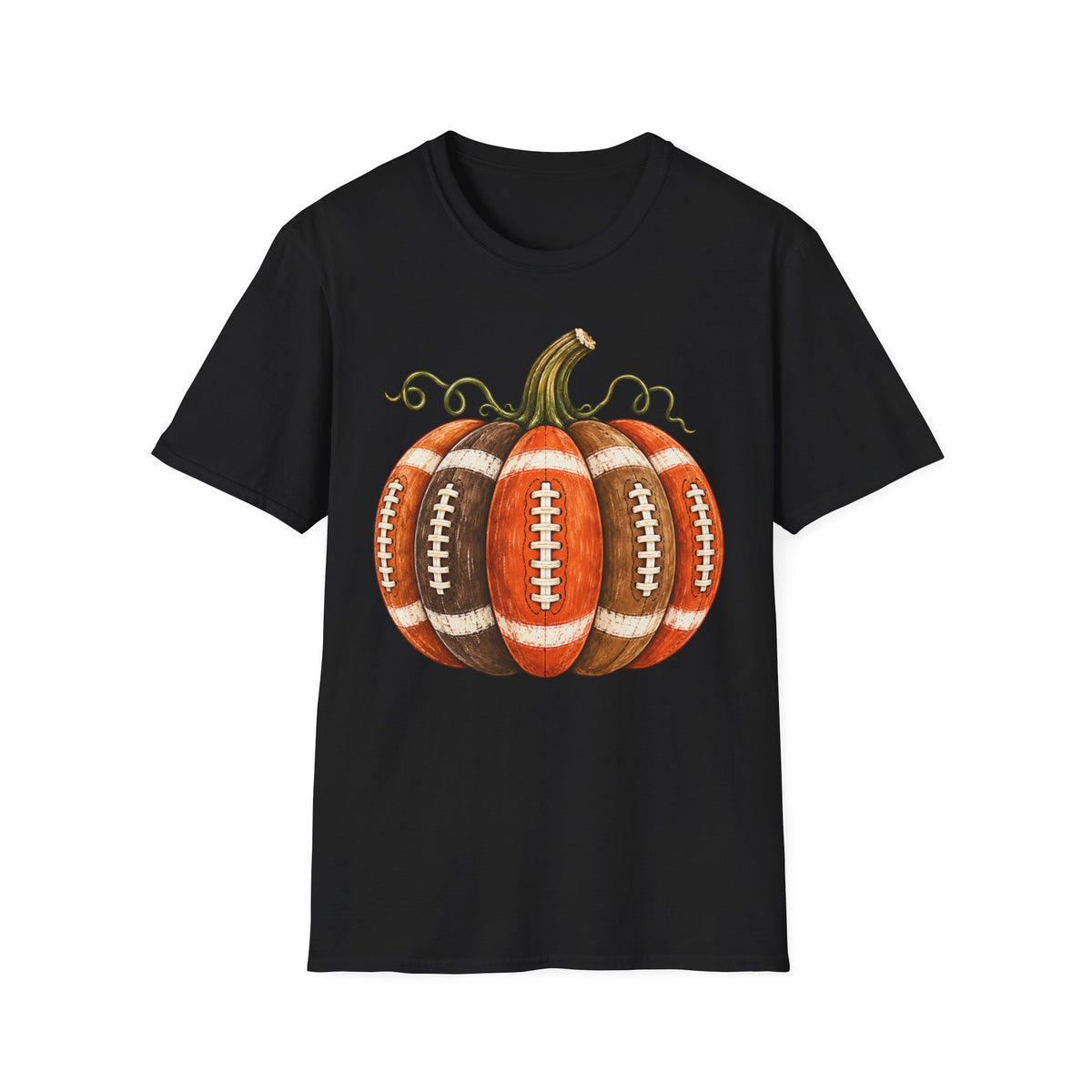 Fall Football Pumpkin – Vintage Autumn Graphic T-Shirt
