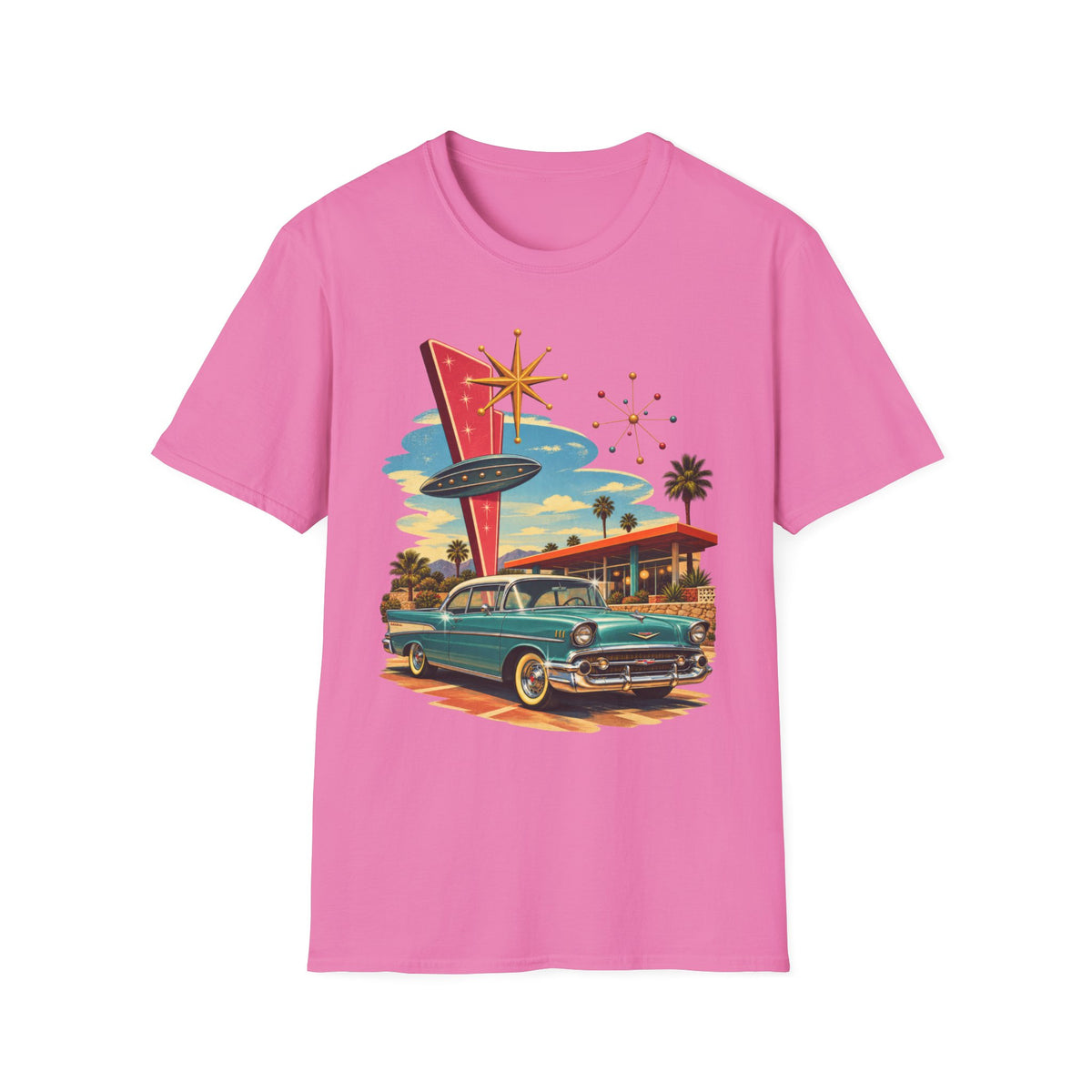 1950s Atomic Age Cruiser T-Shirt — Retro Googie Roadside Graphic Tee