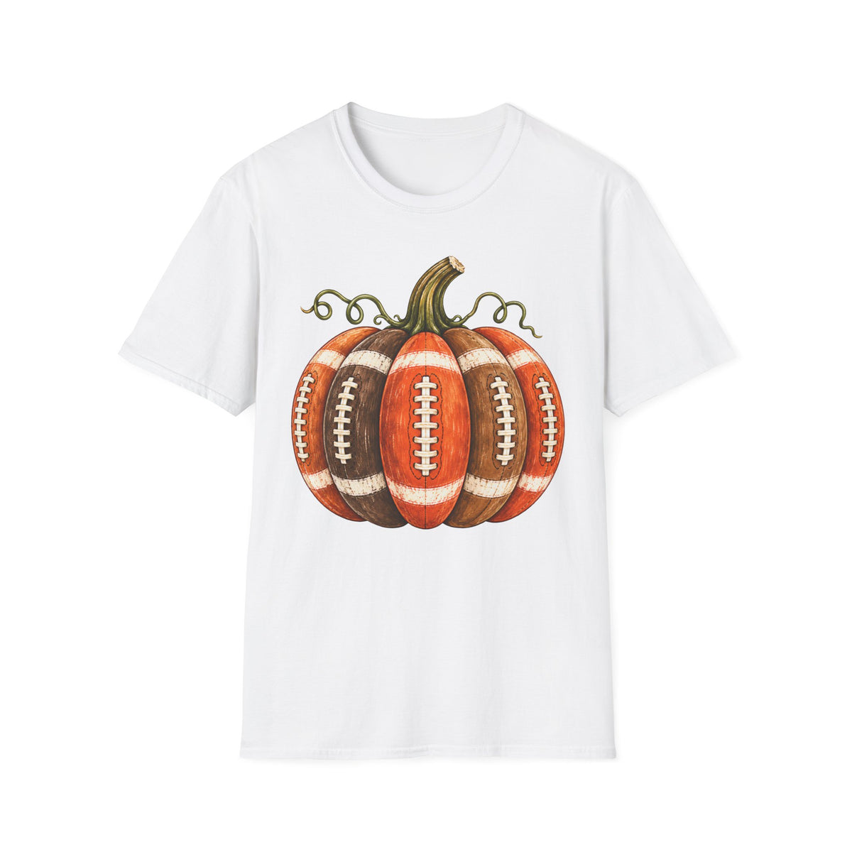 Fall Football Pumpkin – Vintage Autumn Graphic T-Shirt