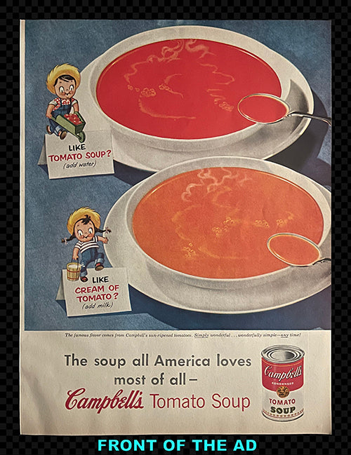 Campbell’s Tomato Soup / Nabisco Cookies — Vintage Magazine Advertisement, c. 1954