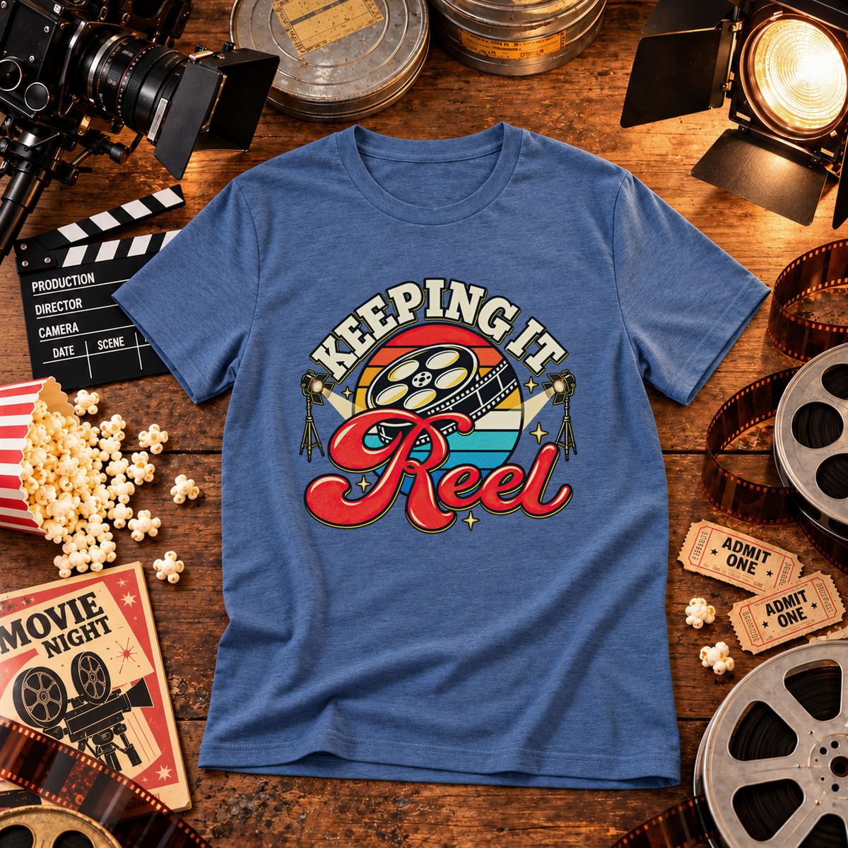 Keeping It Reel – Retro Filmmaker & Movie Lover T-Shirt