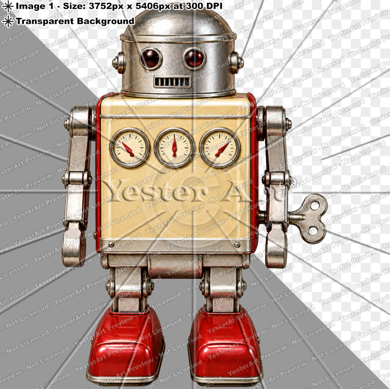 Vintage Tin Toy Robot - Circa 1950s | Digital Artwork Download