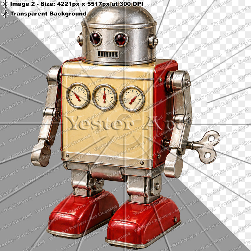 Vintage Tin Toy Robot - Circa 1950s | Digital Artwork Download