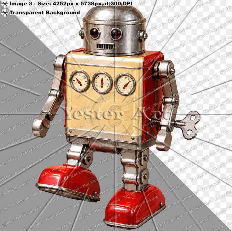 Vintage Tin Toy Robot - Circa 1950s | Digital Artwork Download