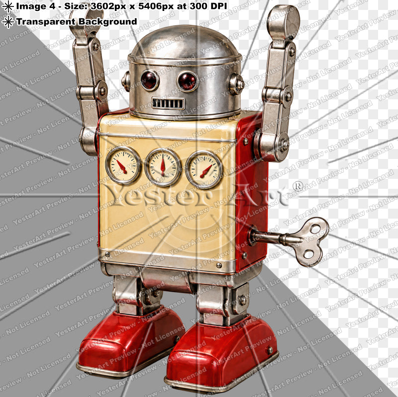 Vintage Tin Toy Robot - Circa 1950s | Digital Artwork Download
