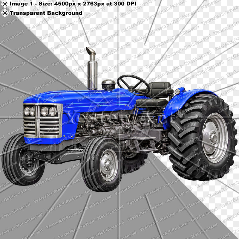 Vintage Blue Tractor - Circa 1950s | Digital Artwork Download