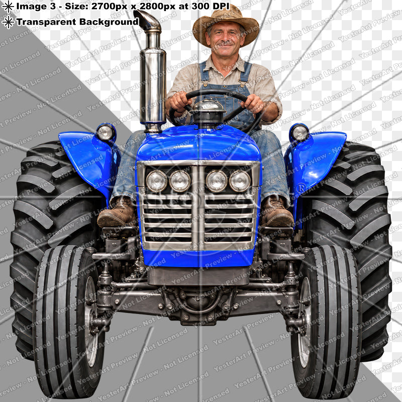 Vintage Blue Tractor - Circa 1950s | Digital Artwork Download