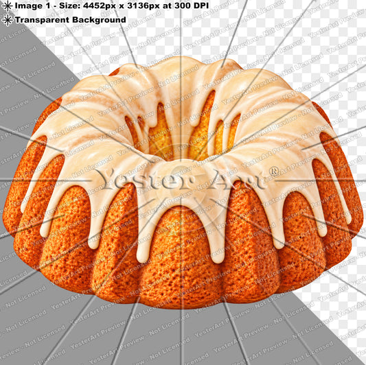 Vanilla Glazed Bundt Cake - Circa 1950s | Digital Artwork Download