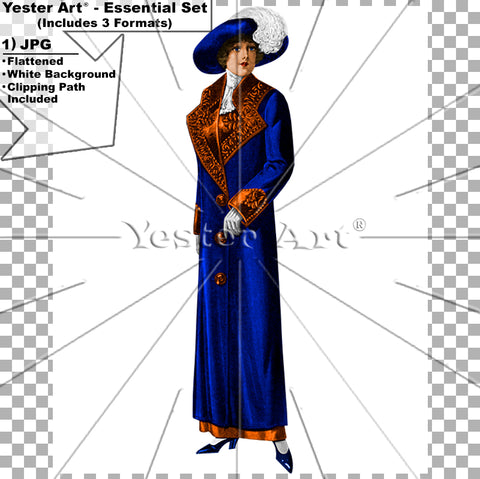 Woman 2 (PCH) Coat 2 (Blue) - C. 1920
