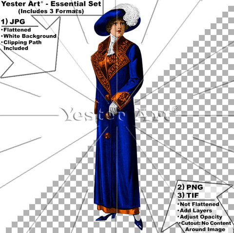 Image of Woman 2 (PCH) Coat 2 (Blue) - C. 1920
